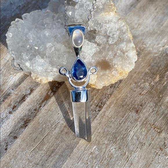 Kyanite & Crystal Quartz Necklace - Picture 13 of 15